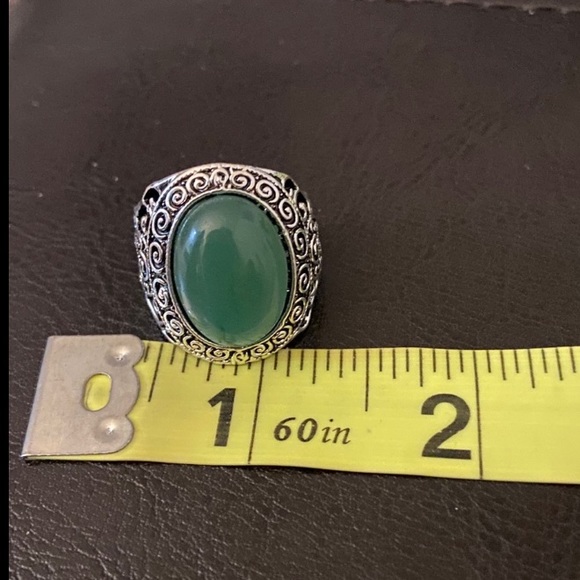 Tiger Eye Stone Vintage Now Ring Silvertone 7.5 - Picture 10 of 12